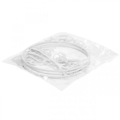 Floristik24 Fugledeko vinduesdekorationsfjeder, metal hvid Ø12cm 4stk