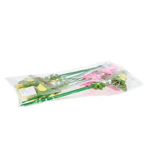 Floristik24 Fuglassorterede farver på pinden 12cm L30cm 15stk