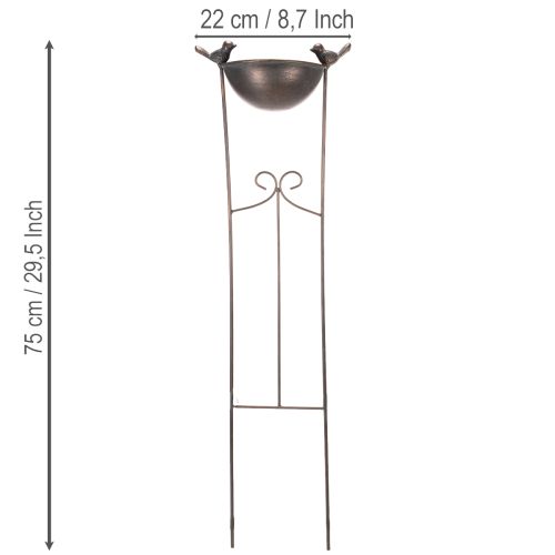 Artikel Dekorativt fuglebad, blomsterskål med espalier, nostalgisk look, stilfuld haveaccessoire, 75 cm