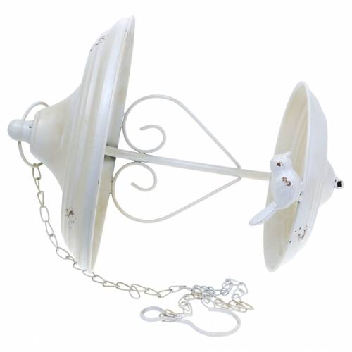 Floristik24 Fuglefoder til ophængning af metalcreme, rist Ø21cm H27cm