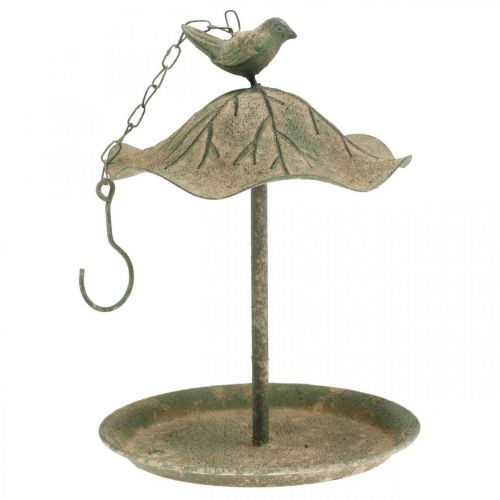 Floristik24 Fuglebad hængende metal fuglebad haven antik look H28cm
