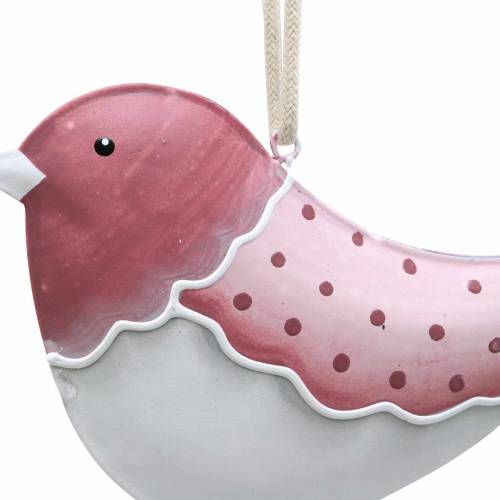 Floristik24 Hængefugl hvid, gammel rose sort metal 9cm 3stk