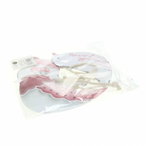 Floristik24 Hængefugl hvid, gammel rose sort metal 9cm 3stk