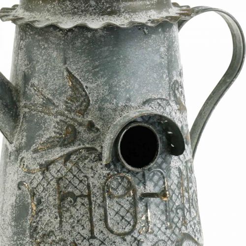 Floristik24 Dekorativt fuglehus vintage, dekorativ kande metal til ophæng H28,5cm