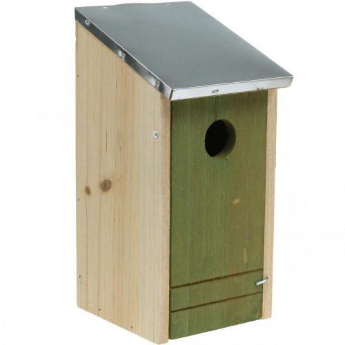 Redekasse til ophæng, redehjælp til småfugle, fuglehus, havedekoration natur, grøn H26cm Ø3,2cm