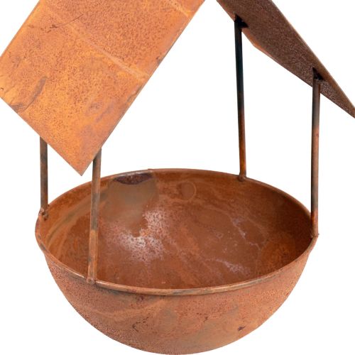 Floristik24 Dekorativt fuglehus fuglebad patina havedekoration 18,5×20×33cm