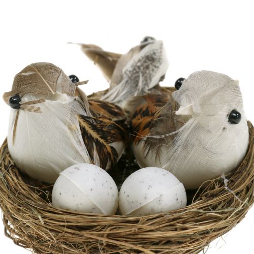 Artikel Fuglerede med æg og fugl 6 stk
