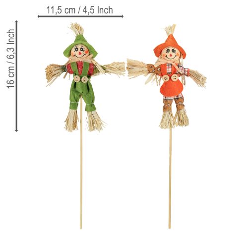 Artikel Fugleskræmsel blomsterpæle grøn orange H16cm 16 stk