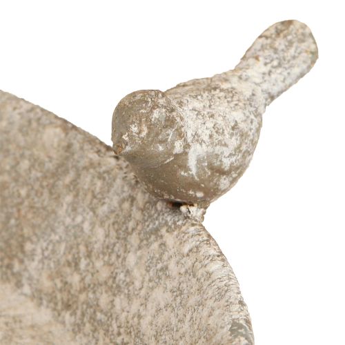Artikel Fuglebad metal med hjerte til ophængning antik Ø21,5cm