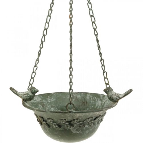 Floristik24 Fuglebad hængende fuglebad haven antik look grå, hvid H47cm