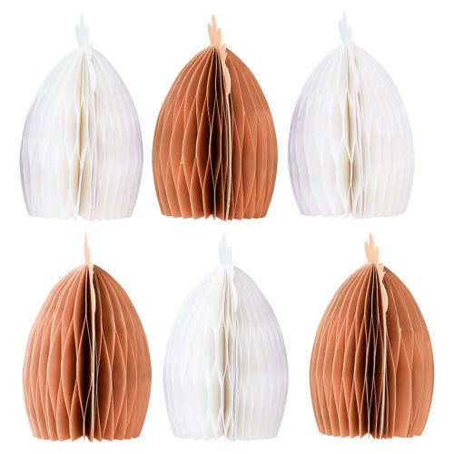 Artikel Honeycomb kylling bord dekoration påske hvid orange 11×6,5×12cm 6stk