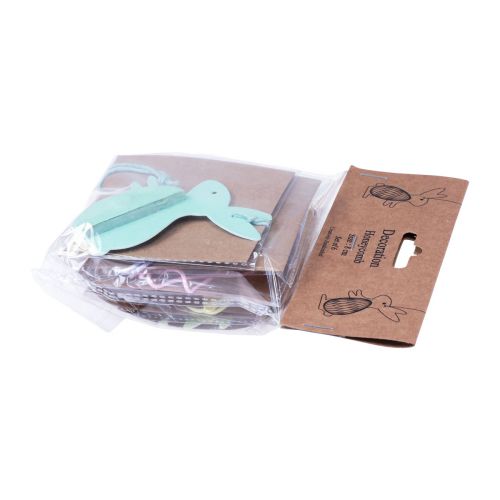 Artikel Honeycomb påskeharer stående til ophæng farvede 5×3×8cm 6stk
