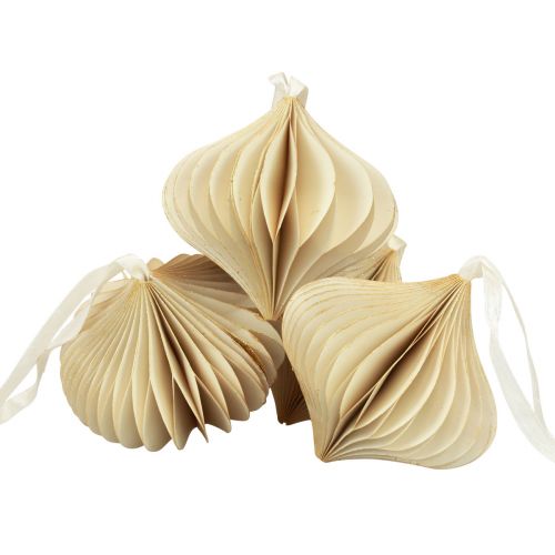 Artikel Honeycomb kugler honeycomb kugler løg creme hvidguld Ø8cm 4 stk