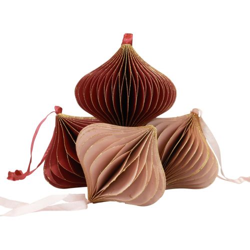 Artikel Honeycomb kugler honeycomb kugler løg pink vin rød Ø8cm 4 stk