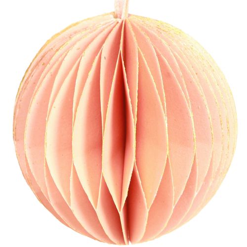 Artikel Honeycomb kugle julepynt abrikos pink Ø7cm 4 stk