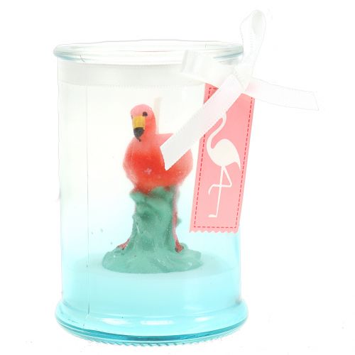 Floristik24 Lanterneglas med flamingolys 9cm