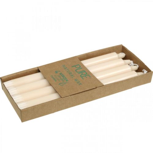 Artikel PURE vokslys pindelys creme Sahara 250/23mm naturlig voks 4 stk.