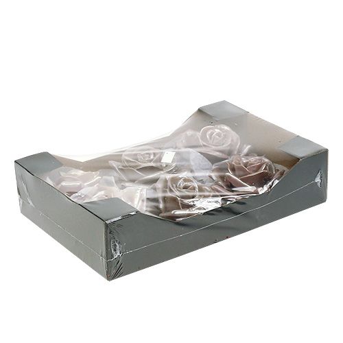 Floristik24 Voksrose champagnemix Ø10cm 6 stk