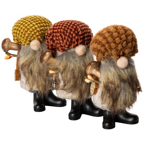 Gnomefigur med skæg og spids hat, 10 cm, 3 stk. | Floristik24.dk