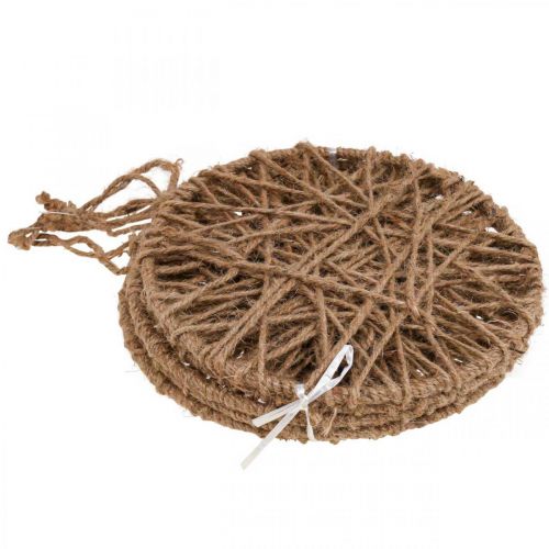 Floristik24 Vægdekoration boho stil, dekorativt ring jutebånd Ø23cm 5 stk