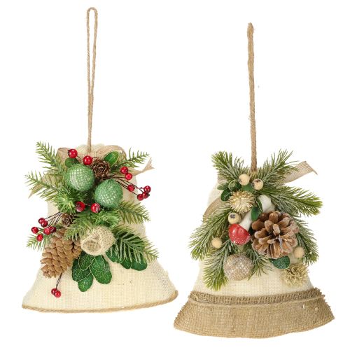 Artikel Vægdekoration juleklokke jute assorteret H20cm 2 stk.