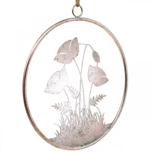 Artikel Vægdekoration blomster metaldekoration til ophængning af rose Ø30,5cm