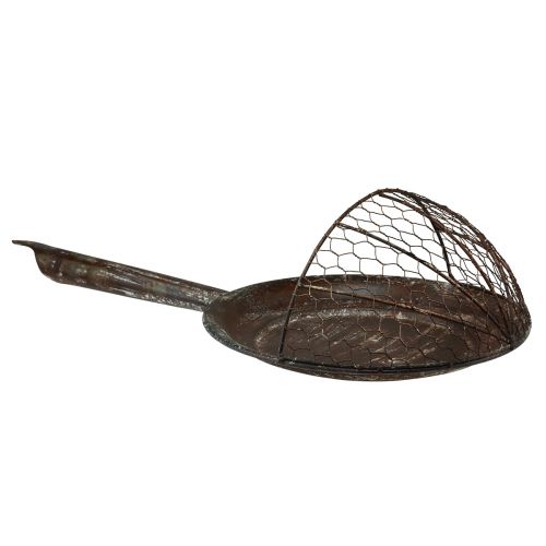 Artikel Vægdekoration metal dekorativ kurv rust dekorativ pande brun H58cm