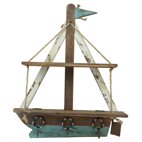 Floristik24 Væghylde skib maritim dekorativ trægarderobe 62×14cm H75cm