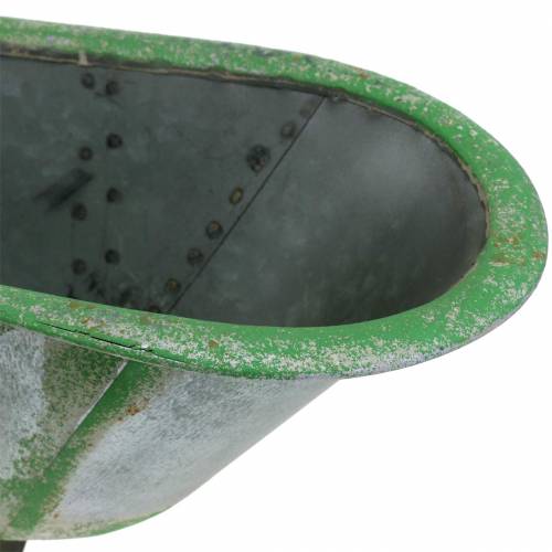 Floristik24 Dekorativt karbadmetal brugt sølv, grøn 44,5 cm x 18,5 cm x 15,3 cm