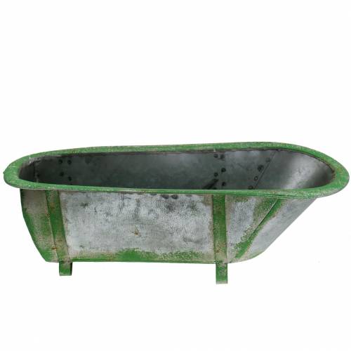 Floristik24 Dekorativt karbadmetal brugt sølv, grøn 44,5 cm x 18,5 cm x 15,3 cm