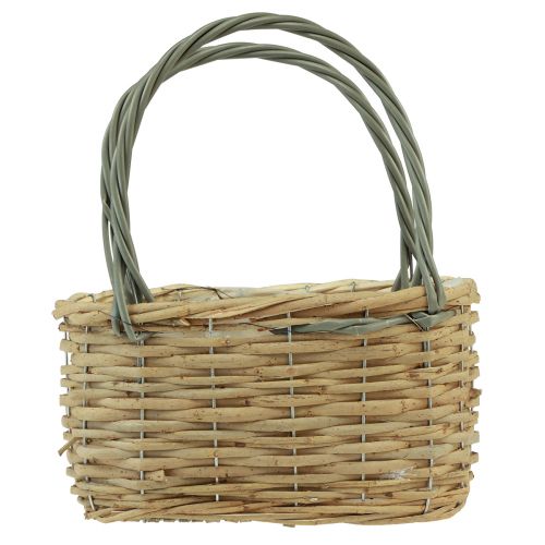 Floristik24 Flettet kurv plantepose kurv naturgrå 26,5x14x30cm