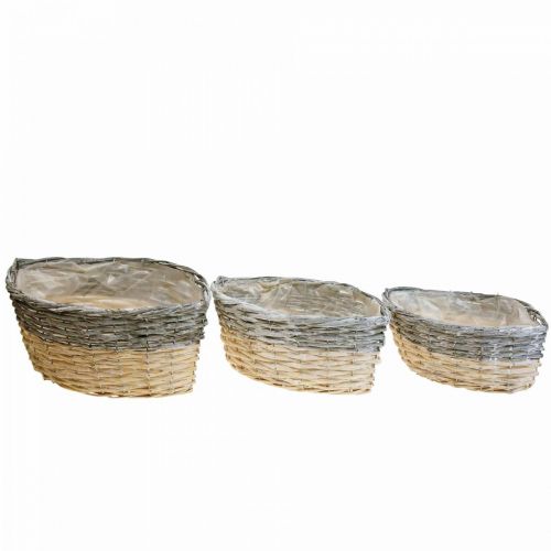 Artikel Flettet kurv til plantning Planteskål L29/33/38cm sæt med 3 stk