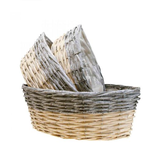 Artikel Flettet kurv til plantning Planteskål L29/33/38cm sæt med 3 stk