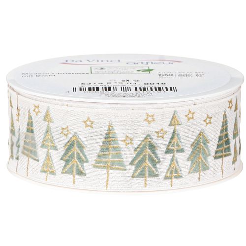 Artikel Julebånd gran gavebånd hvidguld 40mm 18m