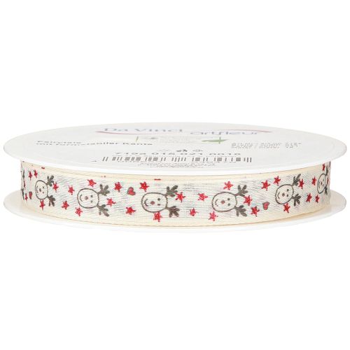 Artikel Julebånd med rensdyrhvid creme kraftig kant 15mm 18m