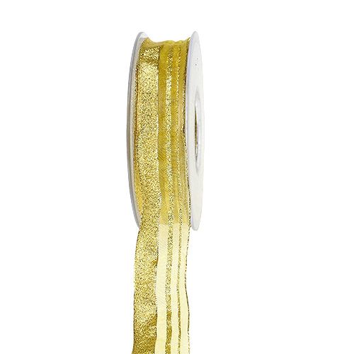 Floristik24 Julebånd med guldstriber 25mm 20m