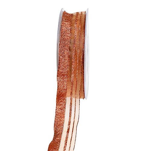 Floristik24 Julebånd med strimler af kobber 25mm 20m