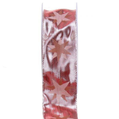Floristik24 Julebånd holografisk pink, sølv 40mm 20m