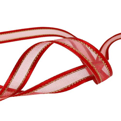 Artikel Dekobånd rød med lurex 25mm 20m
