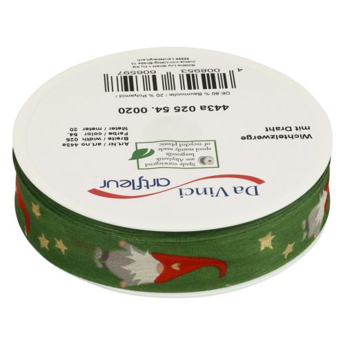 Artikel Julebånd Gnome Grøn 25mm 20m