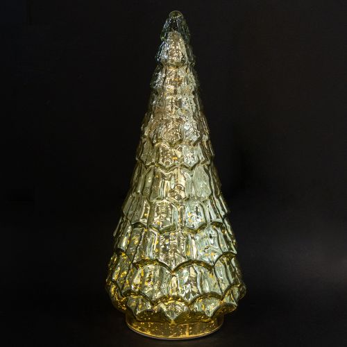 Floristik24 Juletræ med LED-belysning vintage grøn guld 38cm