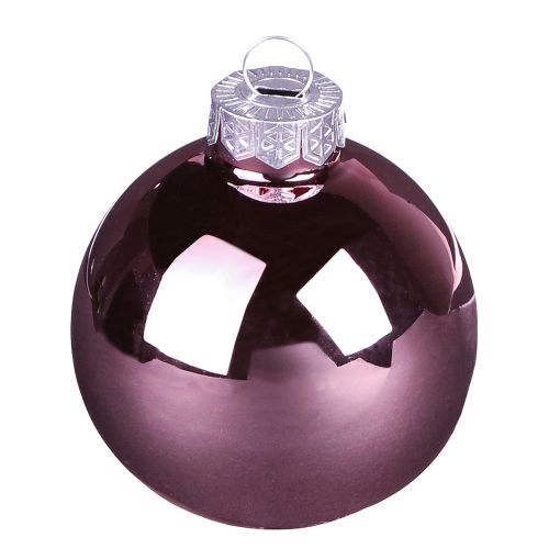Artikel Juletræskugler abrikosrosa lavet af glas Ø7,5cm 12 stk