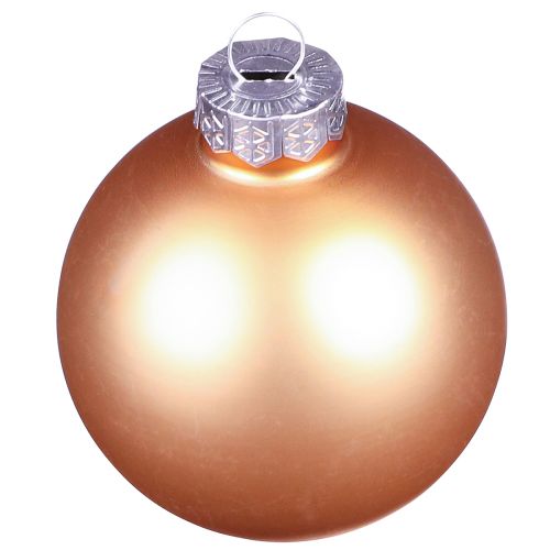 Artikel Juletræskugler af glas pink abrikos Ø6cm 24 stk