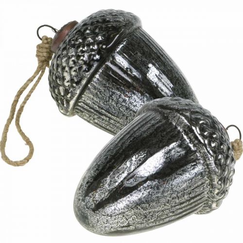 Artikel Vintage juletræsdekoration agern glas julevedhæng H14cm Ø10cm 2stk