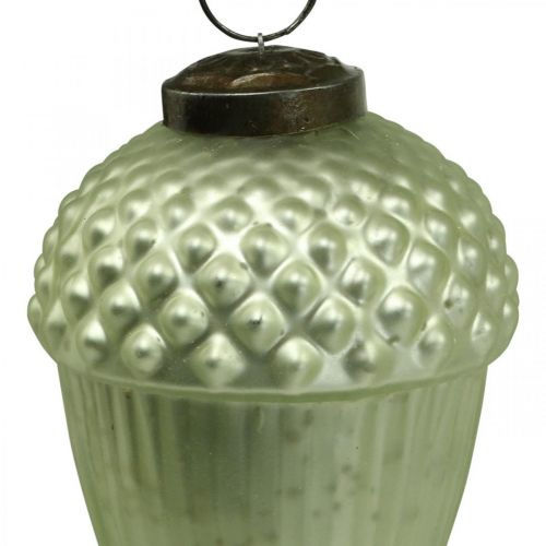 Floristik24 Juletræspynt Acorn Glas Grøn 11-14,5 cm Sæt med 3