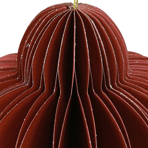 Artikel Juletræspynt lavet af papir Bordeaux 20cm 2stk