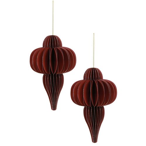 Artikel Juletræspynt lavet af papir Bordeaux 20cm 2stk