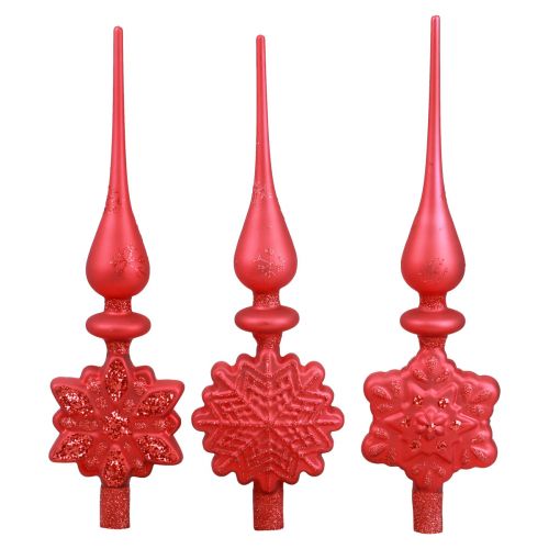 Floristik24 Juletræstopper rød juletræstopper glas H34cm 1 stk