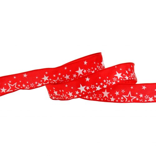 Artikel Julebånd stjerne mønster rød 25mm 25m