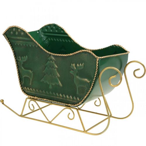 Floristik24 Juledekoration deco kane jule kane grøn/guld 30×12,5×20cm